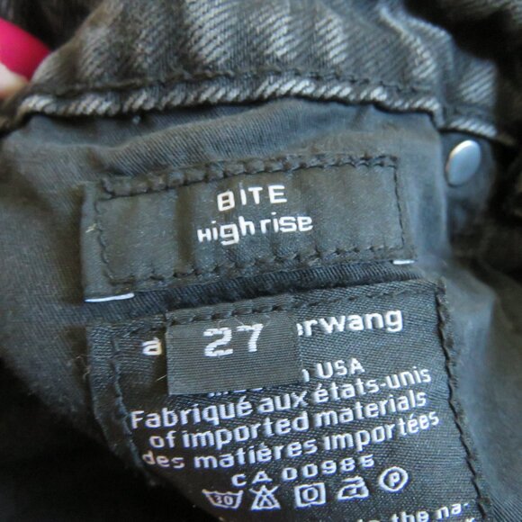 ALEXANDER WANG Bite High Rise Shorts in Gray Aged Denim Distressed - Size 27 - Picture 16 of 16